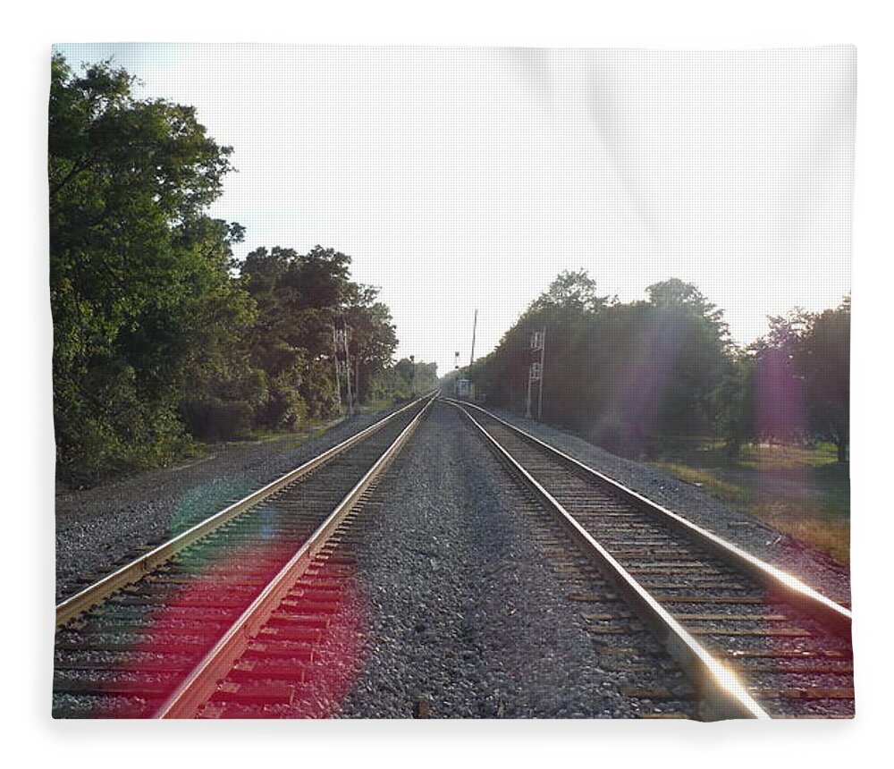 Railroad Fleece Blanket featuring the photograph Railroad by Jackie Russo