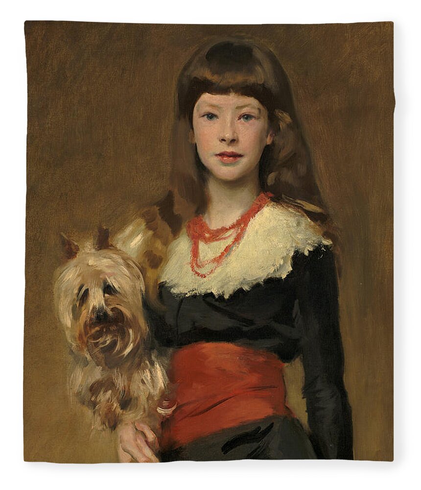 John Singer Sargent Fleece Blanket featuring the painting Miss Beatrice Townsend by John Singer Sargent