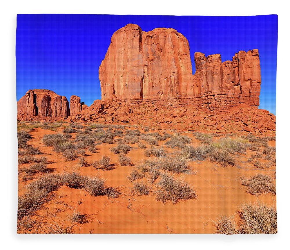 Monument Valley Fleece Blanket featuring the photograph Monument Valley #5 by Raul Rodriguez