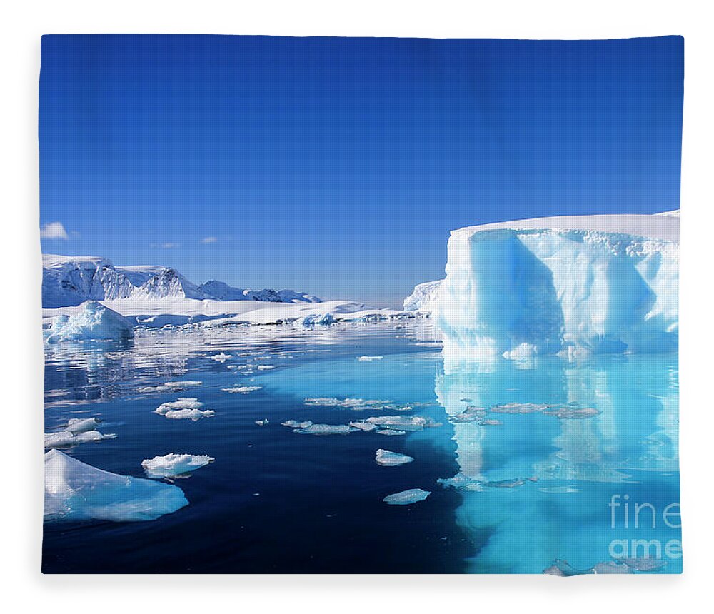 Landscapes Fleece Blanket featuring the photograph Wilhelmina Bay Antarctica #5 by Lilach Weiss