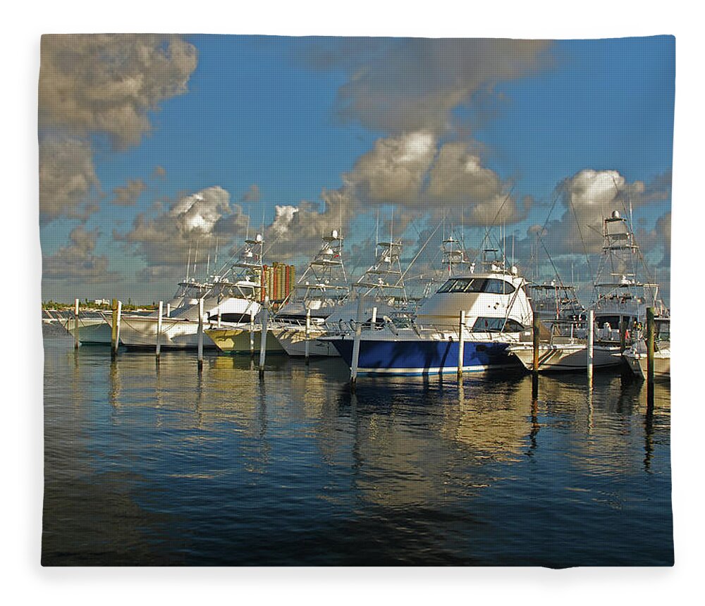  Fleece Blanket featuring the photograph 6- Sailfish Marina by Joseph Keane