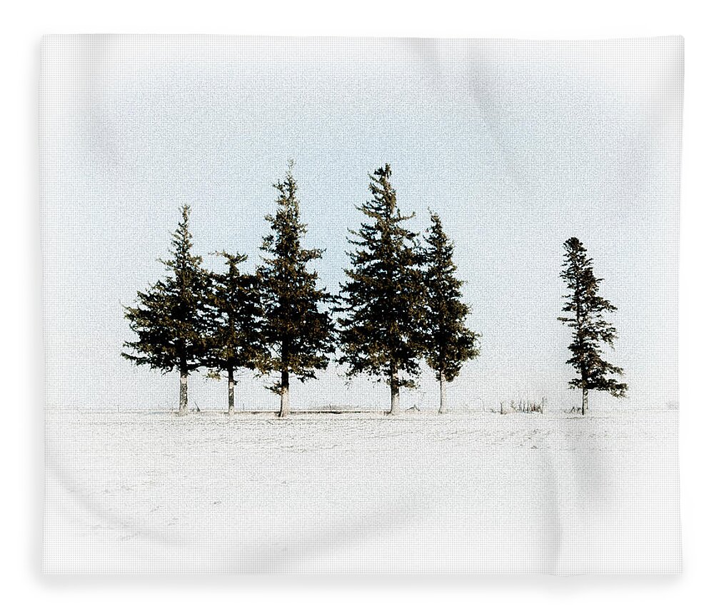 Pine Fleece Blanket featuring the photograph 6 Trees by Troy Stapek