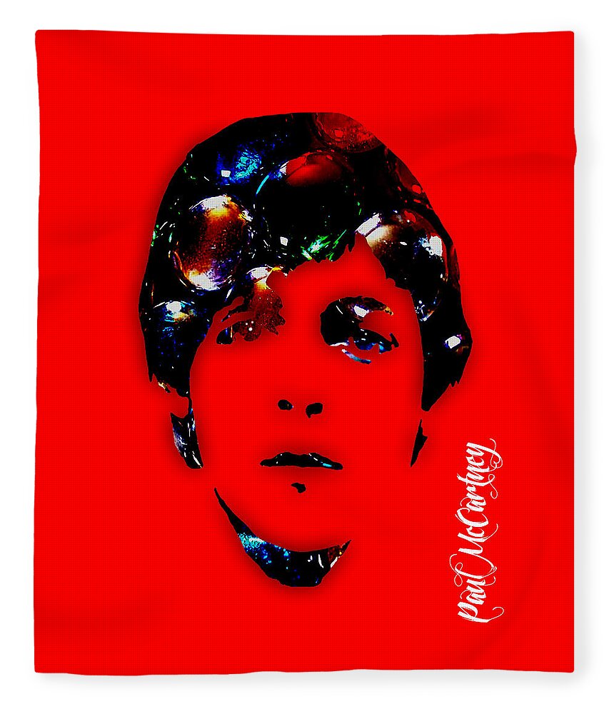 Paul Mccartney Art Fleece Blanket featuring the mixed media Paul McCartney Collection #3 by Marvin Blaine