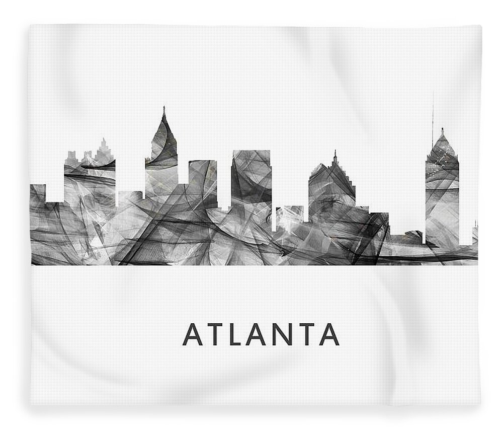Atlanta Georgia Skyline Fleece Blanket featuring the digital art Atlanta Georgia Skyline #8 by Marlene Watson