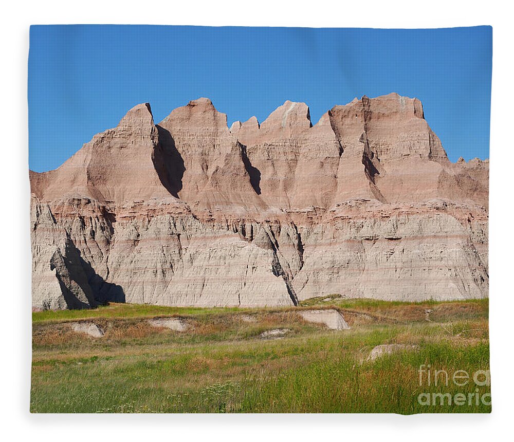 Vegetation Fleece Blanket featuring the photograph Badlands National Park South Dakota #8 by Louise Heusinkveld