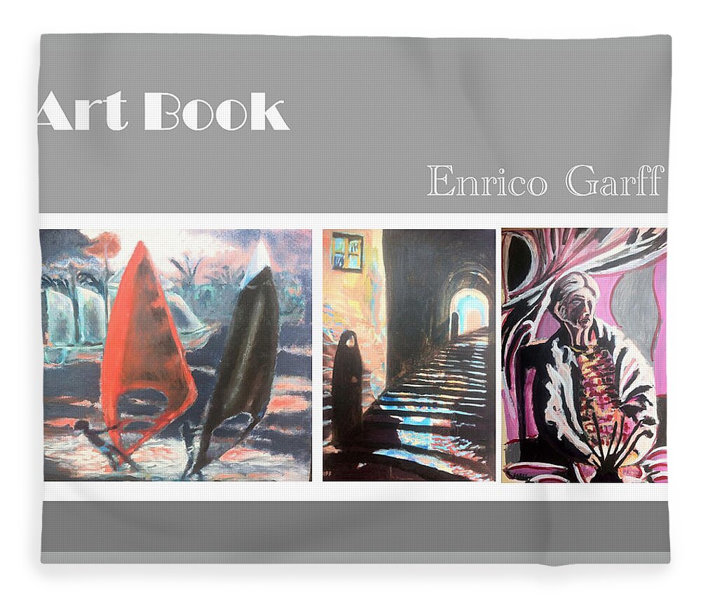 Windurfers Fleece Blanket featuring the painting Art Book by Enrico Garff