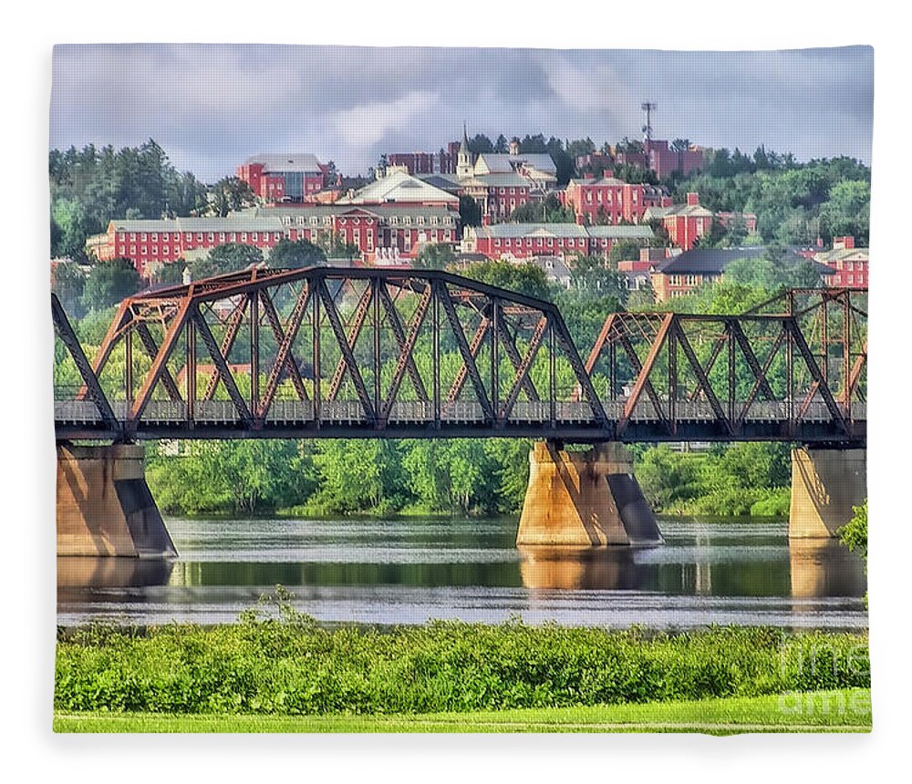 Bridge Fleece Blanket featuring the photograph A Bridge to Higher Learning by Carol Randall