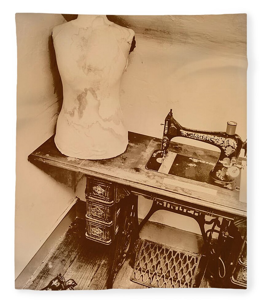 Design Fleece Blanket featuring the photograph A dressmakers corner by Jorgo Photography