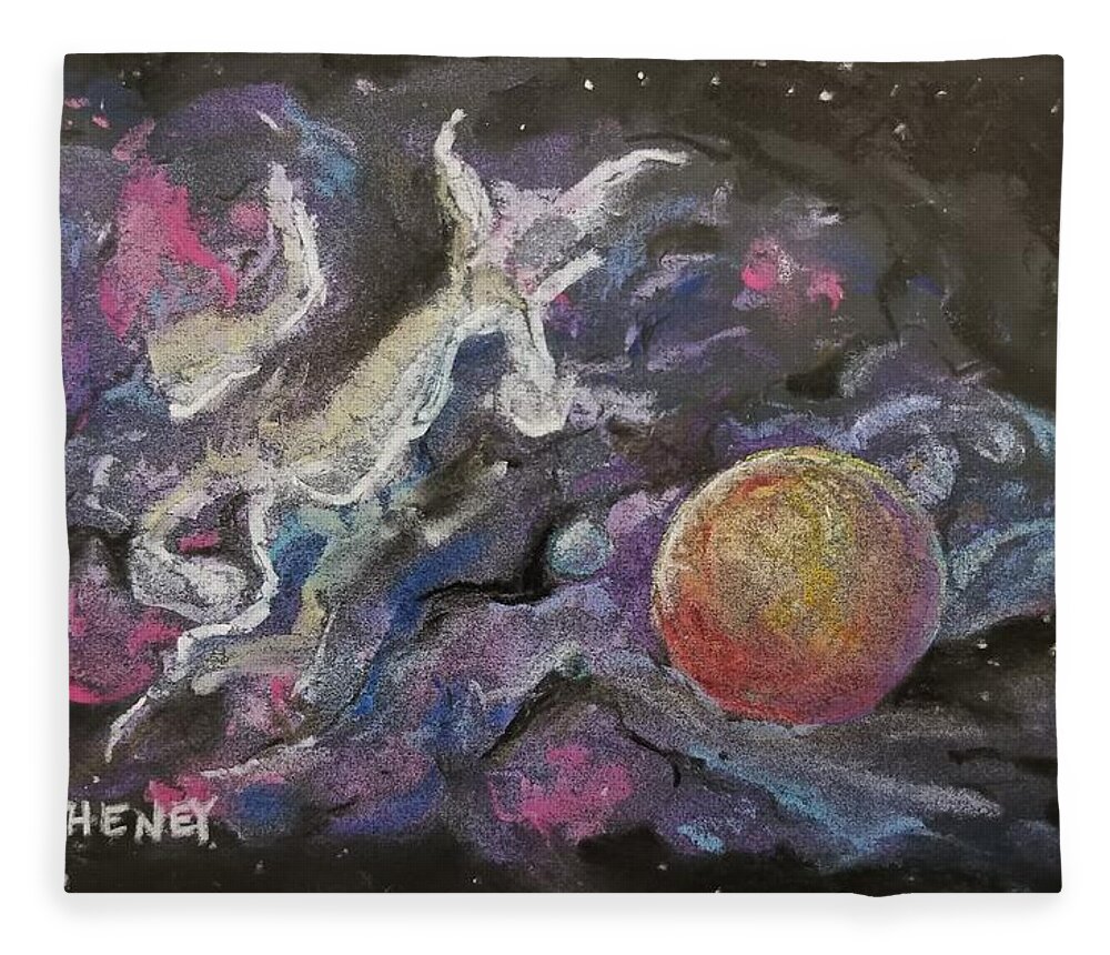  Fleece Blanket featuring the pastel A Galaxy Far Far Away by Vincent Matheney