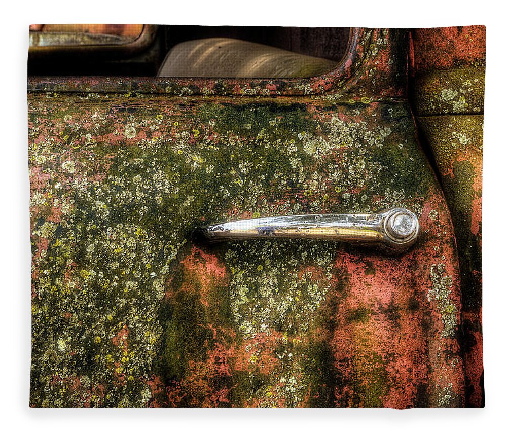 Truck Fleece Blanket featuring the photograph A Handle In Time by Mike Eingle