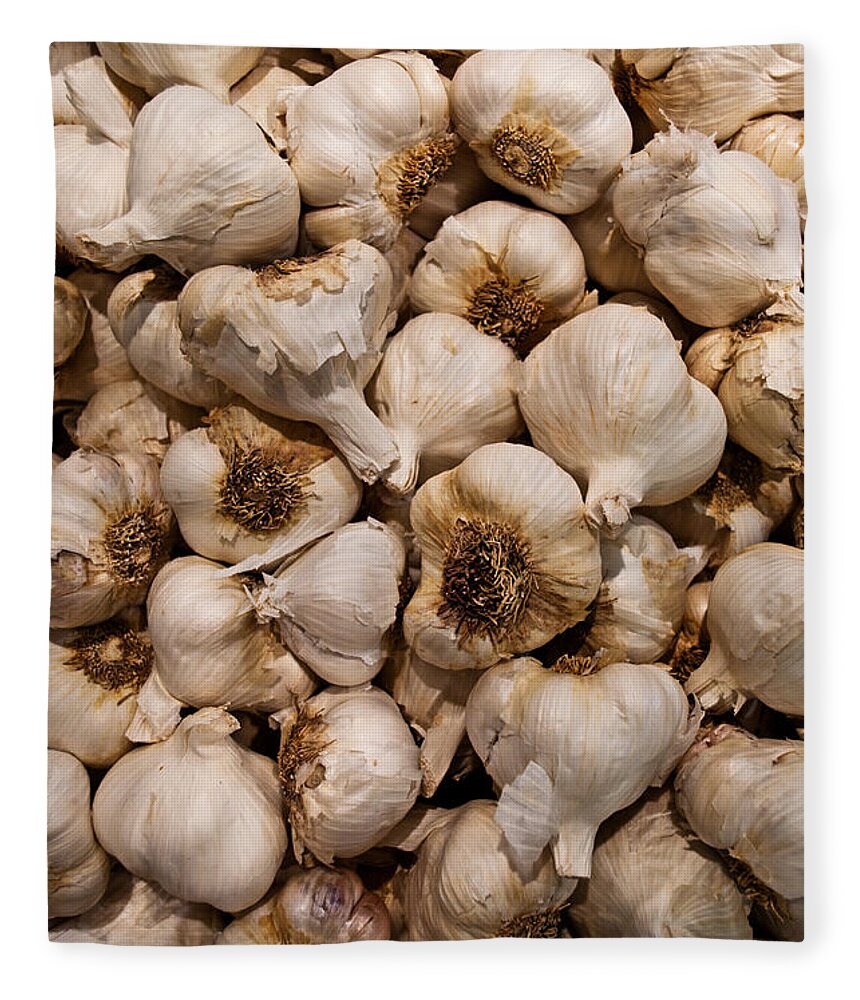 Garlic Fleece Blanket featuring the photograph A Hotbed of Bad Breath by Paulette B Wright