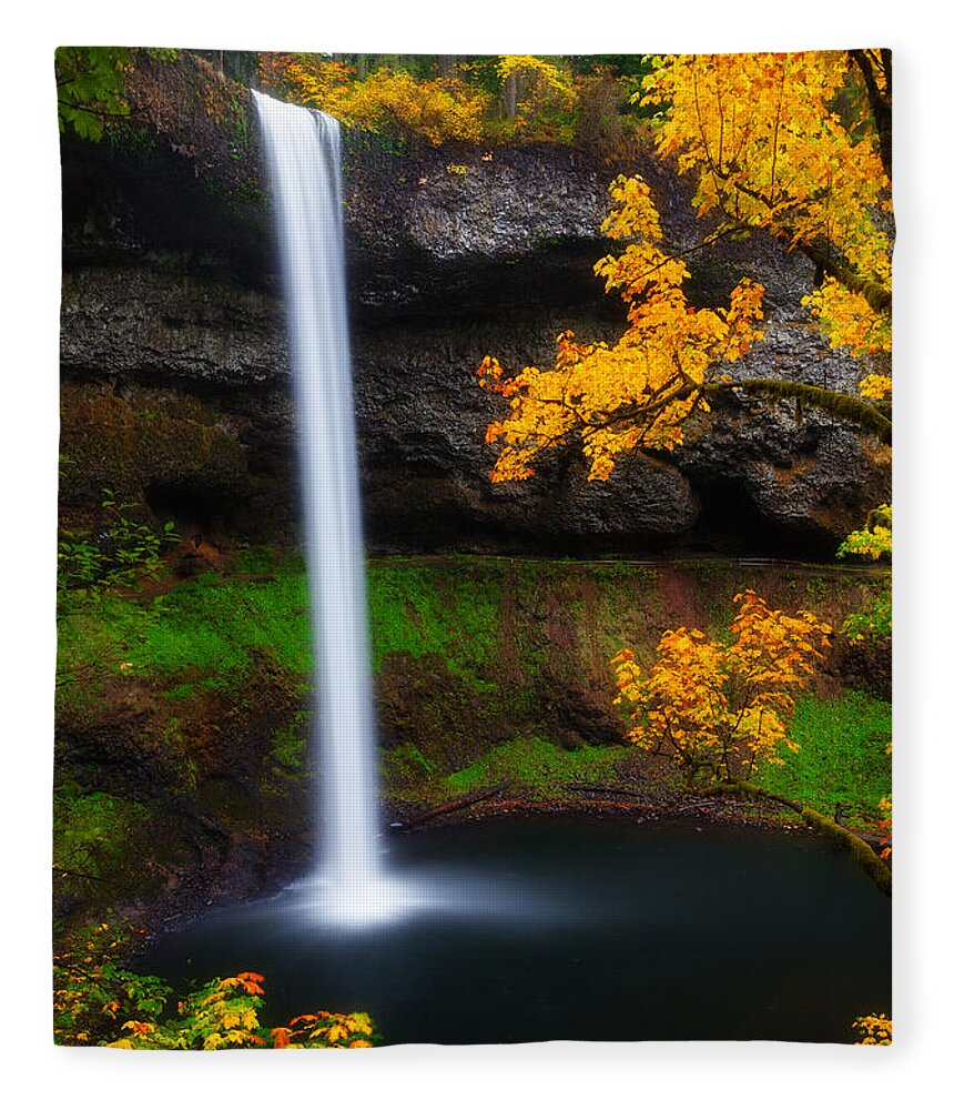 Waterfall Fleece Blanket featuring the photograph A Moment of Silence by Darren White