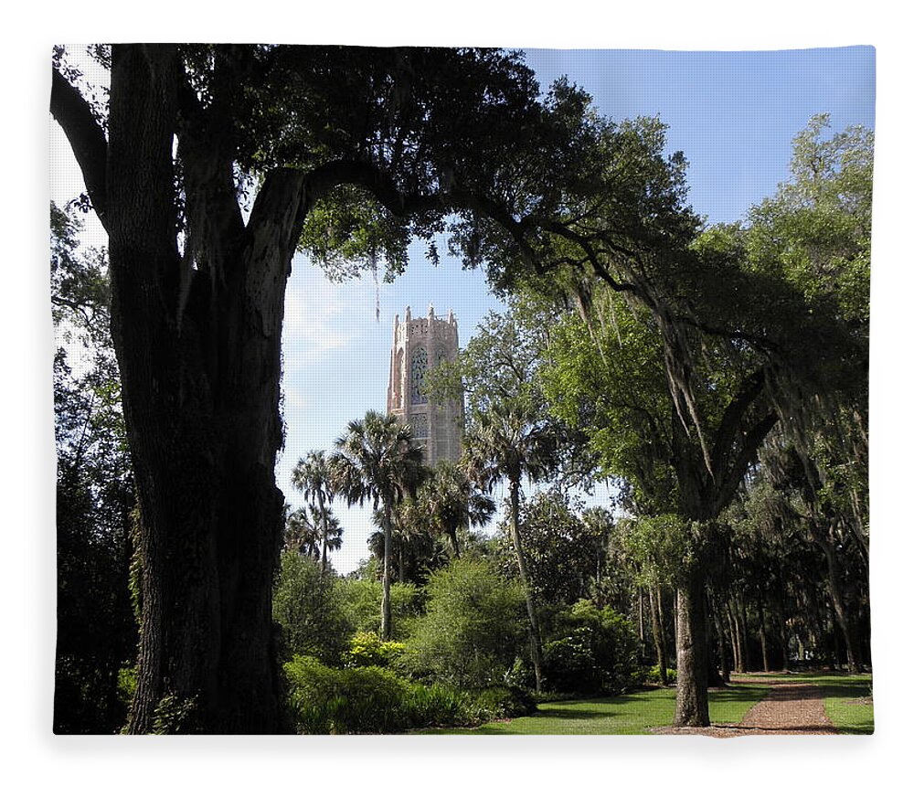 Bok Tower Fleece Blanket featuring the photograph A Path To The Tower by Kim Galluzzo Wozniak