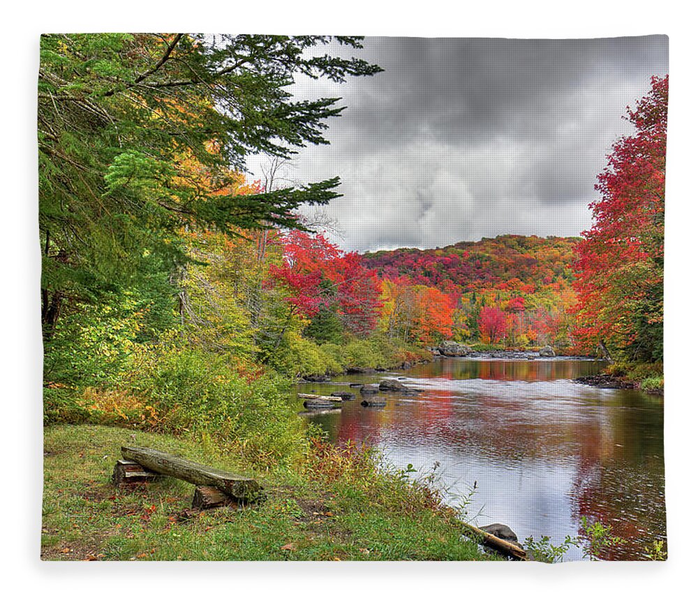Landscapes Fleece Blanket featuring the photograph A Place to View Autumn by David Patterson