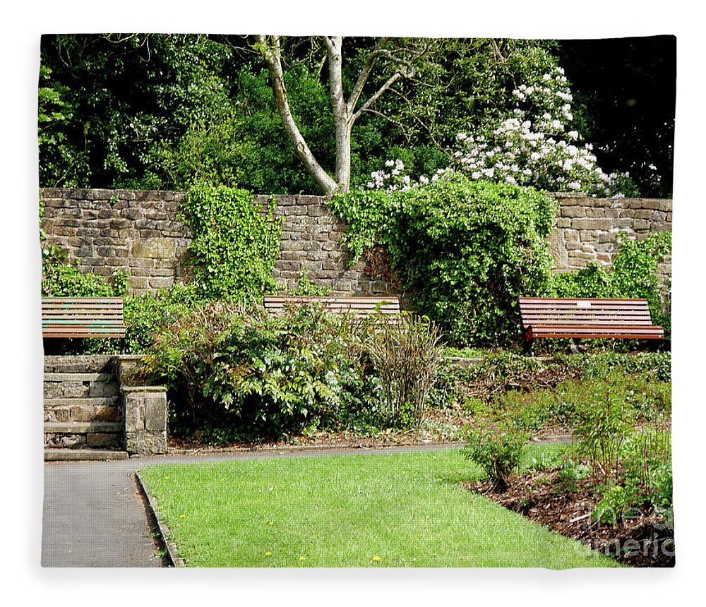 Walled Fleece Blanket featuring the photograph A Quiet Corner to Contemplate in Colne by Brenda Kean