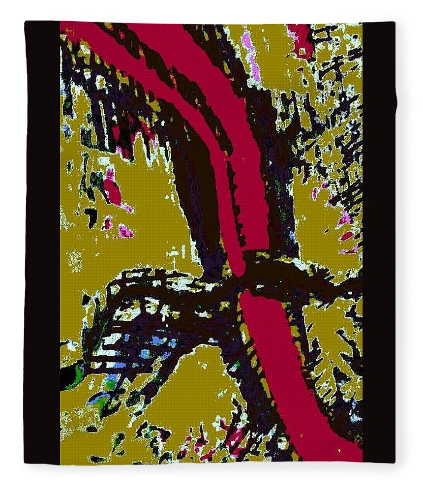 A Road To No End Fleece Blanket featuring the drawing A Road To No End by Brenae Cochran