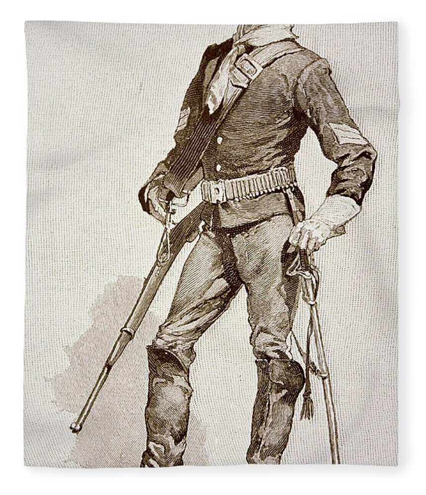 A Sergeant of the US Cavalry Fleece Blanket