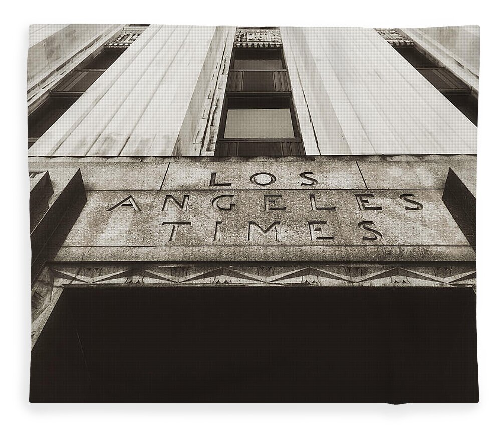 Los Angeles Fleece Blanket featuring the photograph A Sign of the Times - Vintage by Mark David Gerson