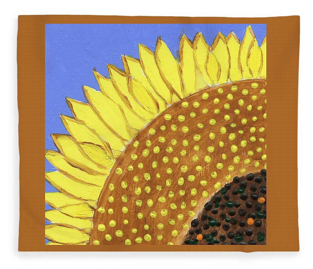 Sunflower Fleece Blanket featuring the painting A Slice Of Sunflower by Deborah Boyd