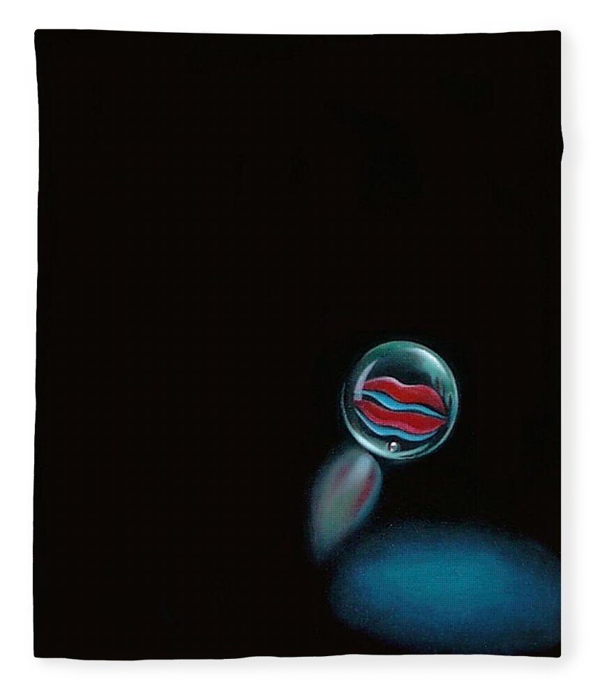 Marble Fleece Blanket featuring the painting A Woman's Kiss Sealed Forever by Roger Calle