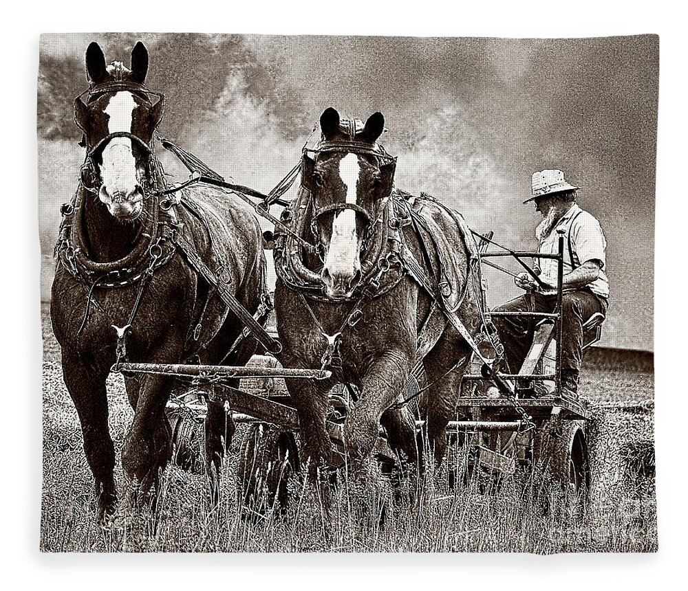Amish Fleece Blanket featuring the photograph A3 by Tom Griffithe