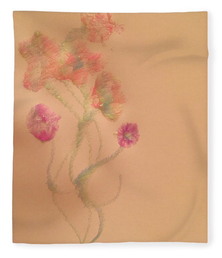  Fleece Blanket featuring the painting A4 Colours in Bloom by Mariana Hanna