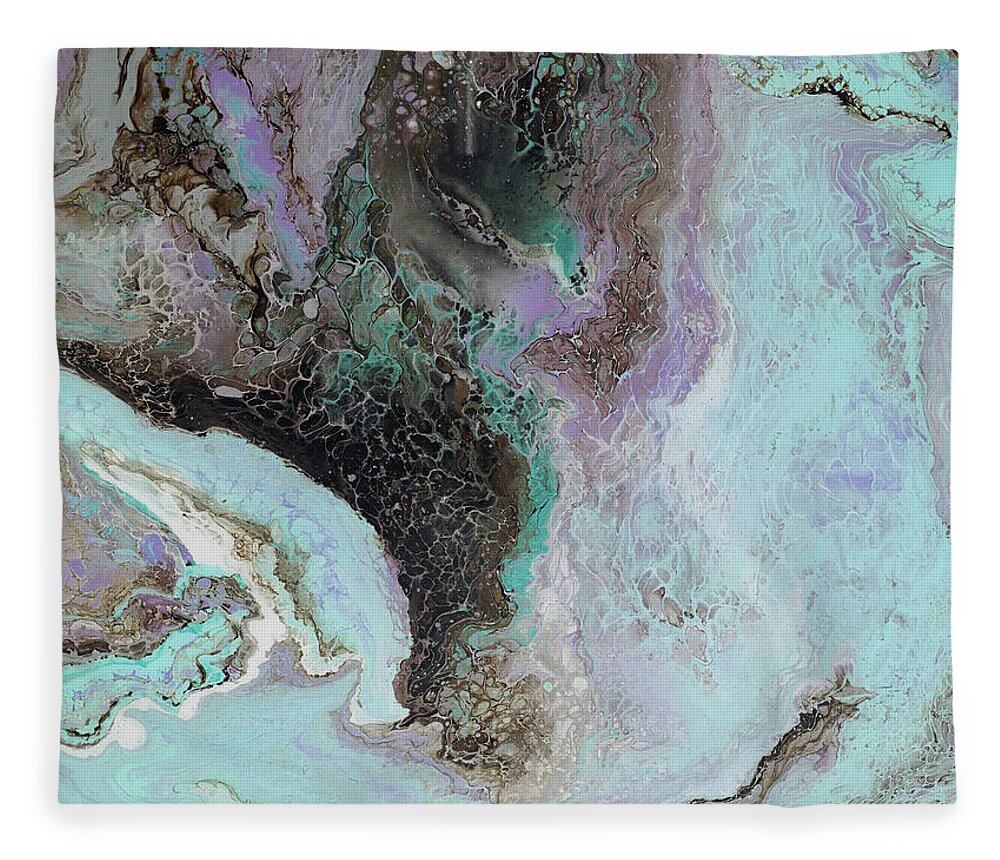 Violet Fleece Blanket featuring the painting Abalone by Tamara Nelson