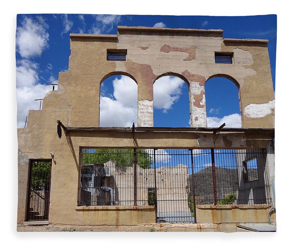 Architecture Fleece Blanket featuring the photograph Abandoned in Jerome Az by Anne Sands