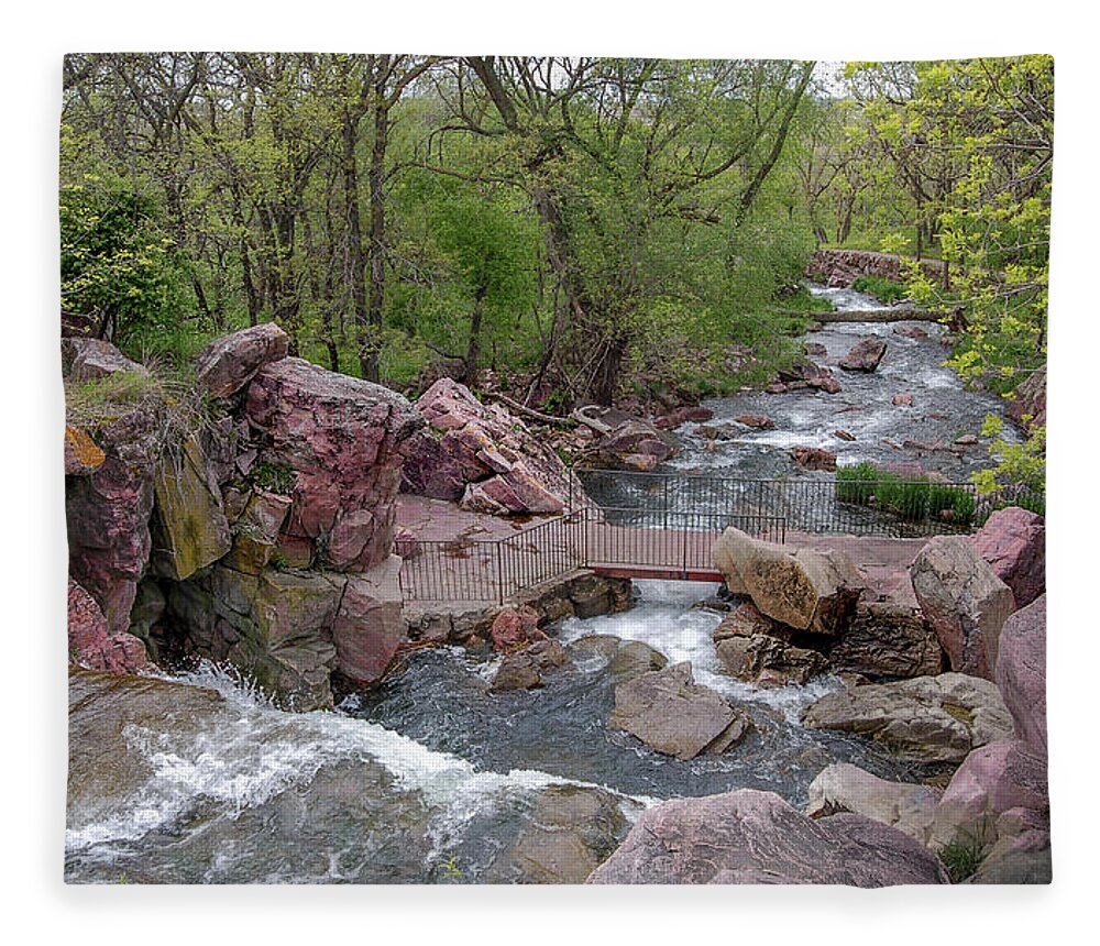 Pipestone National Monument Fleece Blanket featuring the photograph Above Winnewissa Falls 2 by Greni Graph