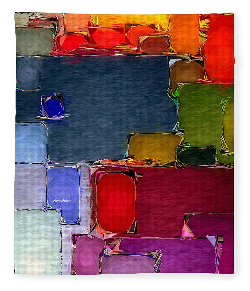 Rafael Salazar Fleece Blanket featuring the digital art Abstract 005 by Rafael Salazar