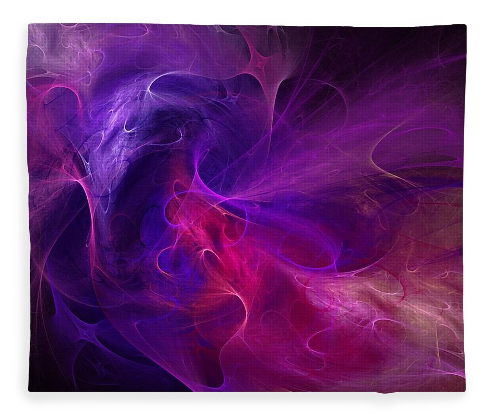 Fine Art Digital Art Fleece Blanket featuring the digital art Abstract 111310B by David Lane