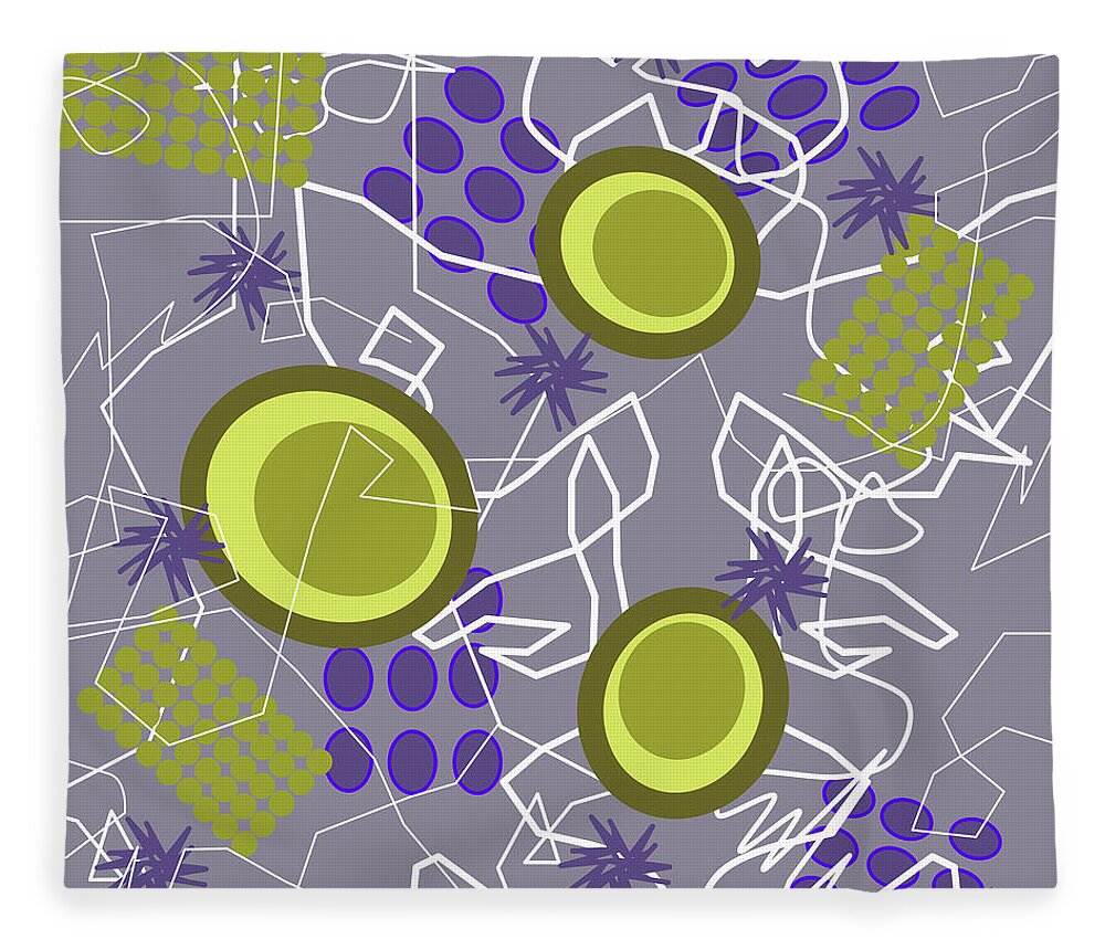 Purple Fleece Blanket featuring the digital art Abstract 8 purple by April Burton