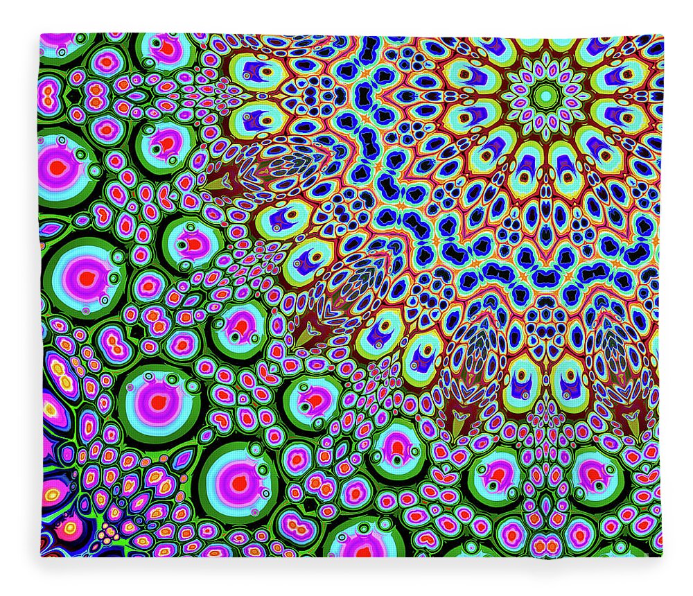 Abstract Fleece Blanket featuring the digital art Abstract Array of Colors by Phil Perkins