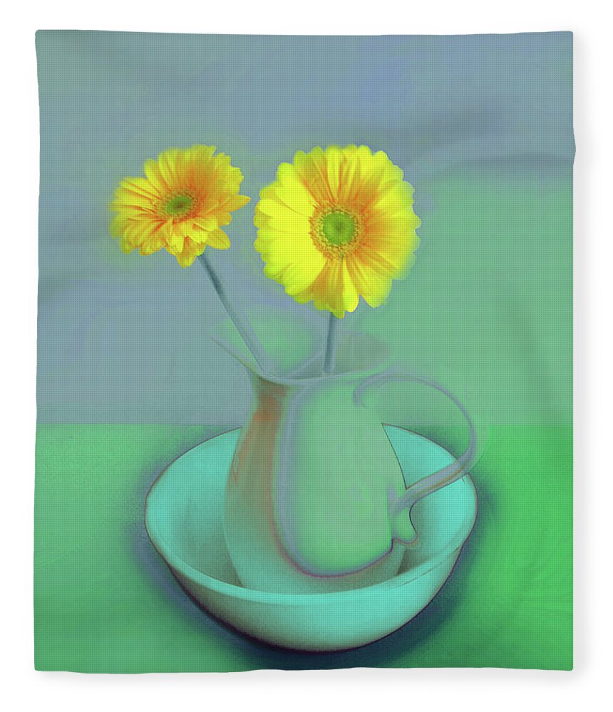 Abstract Art Fleece Blanket featuring the digital art Abstract Floral Art 305 by Miss Pet Sitter