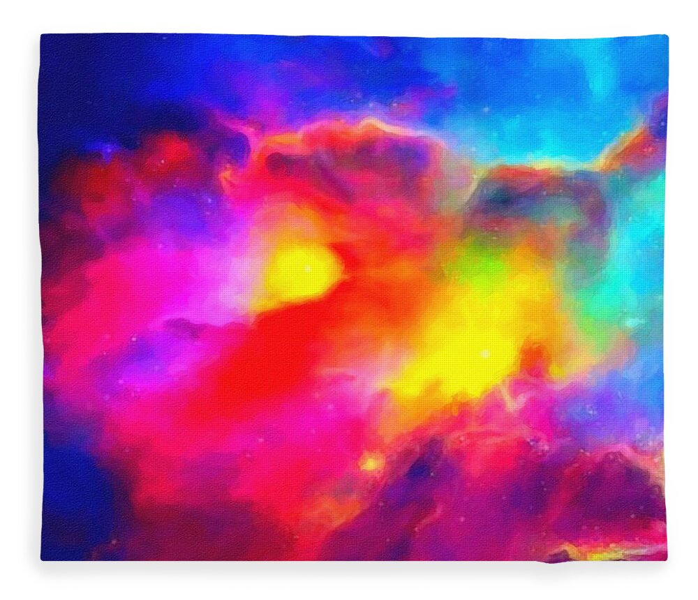 Abstract Fleece Blanket featuring the painting Abstract Galaxy Series No 2 by Celestial Images