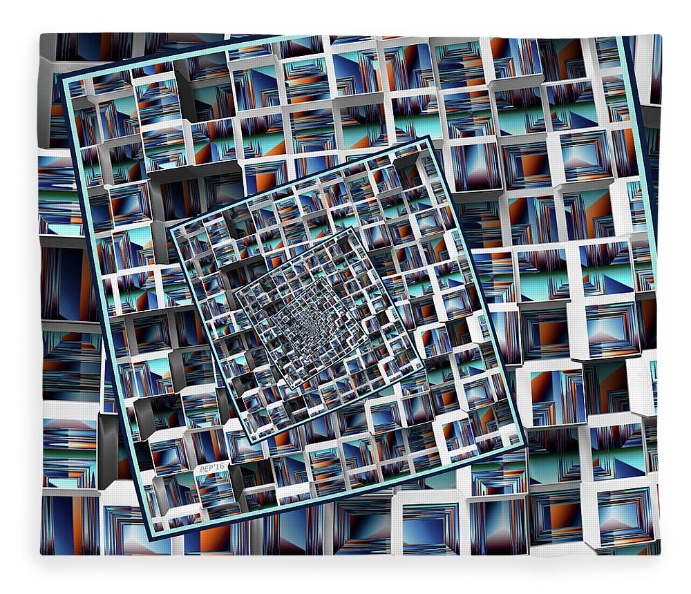 Droste Effect Fleece Blanket featuring the digital art Abstract Infinity by Phil Perkins