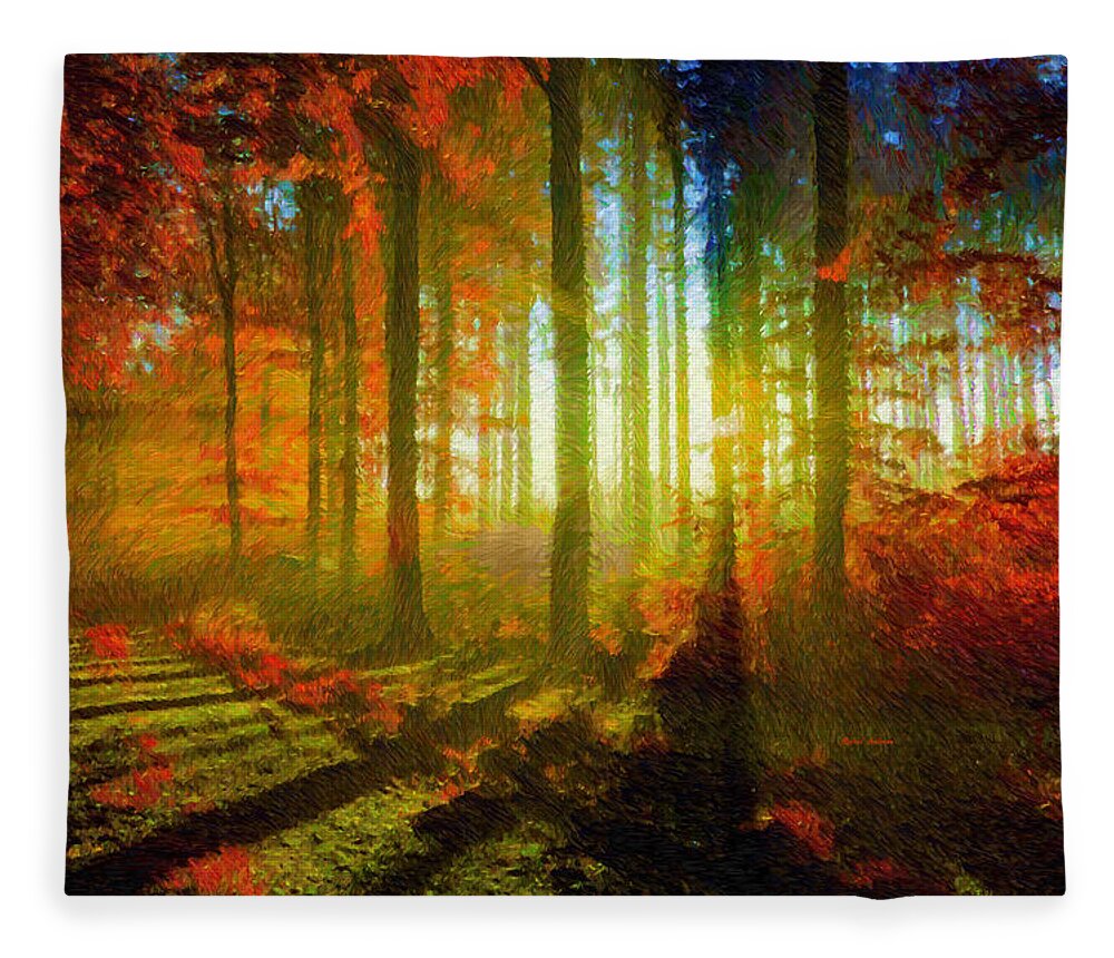 Rafael Salazar Fleece Blanket featuring the mixed media Abstract Landscape 0745 by Rafael Salazar