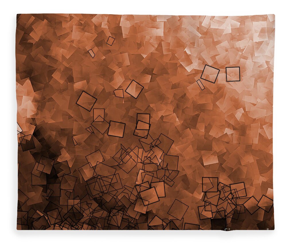 Abstract Fleece Blanket featuring the photograph Medium Orange - Abstract Tiles No15.819 by Jason Freedman