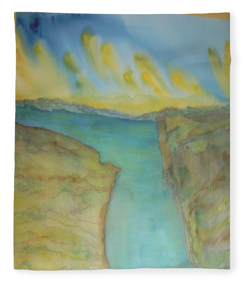 #watercolors #abstractwatercolors #watercolorpour #coolart #originalart #colorfulart #abstractartforsale #camvasartprints #originalartforsale #abstractartpaintings Fleece Blanket featuring the painting Abstract water sky and landscape by Cynthia Silverman