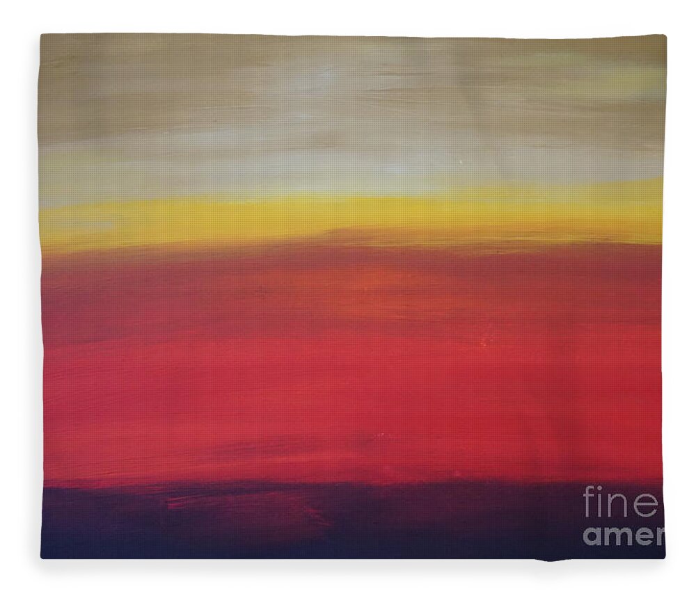 Abstract Fleece Blanket featuring the painting Abstract_sunset by Jimmy Clark