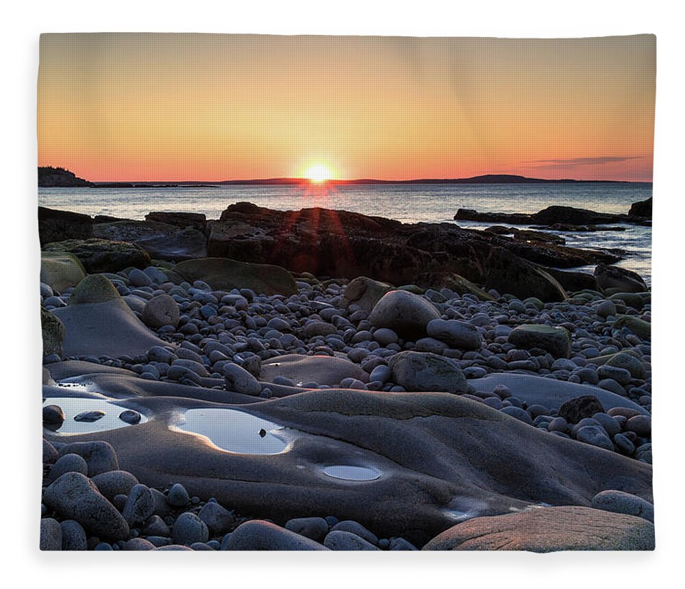 Sunrise Fleece Blanket featuring the photograph Acadian Sunrise by Holly Ross
