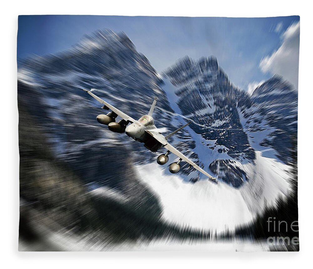 F-18 Fleece Blanket featuring the digital art Ace In The Hole by Airpower Art