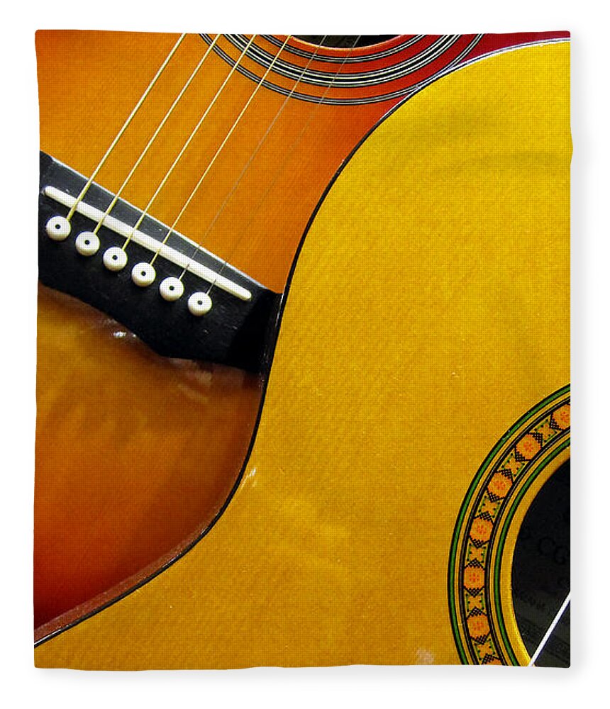 Guitars Fleece Blanket featuring the photograph Acoustic by Eena Bo