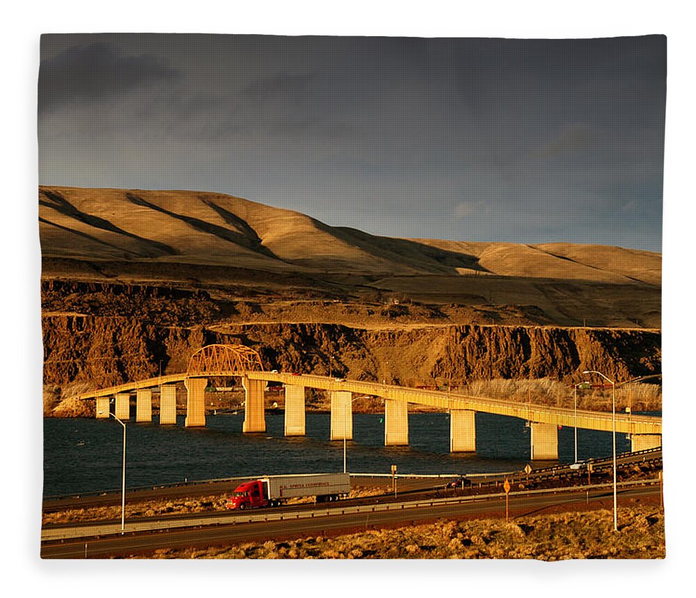 Columbia River Fleece Blanket featuring the photograph Across The Columbia River by DArcy Evans