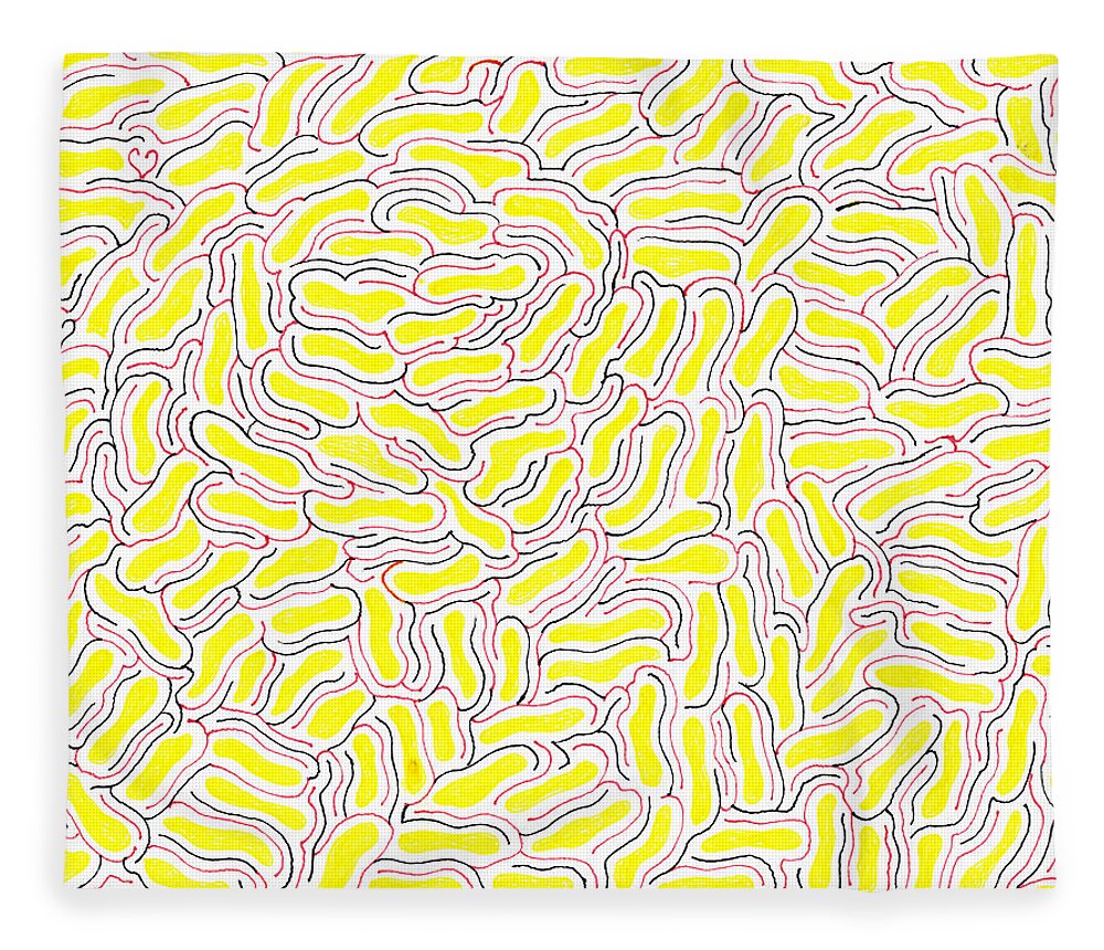 Mazes Fleece Blanket featuring the drawing Adrift by Steven Natanson