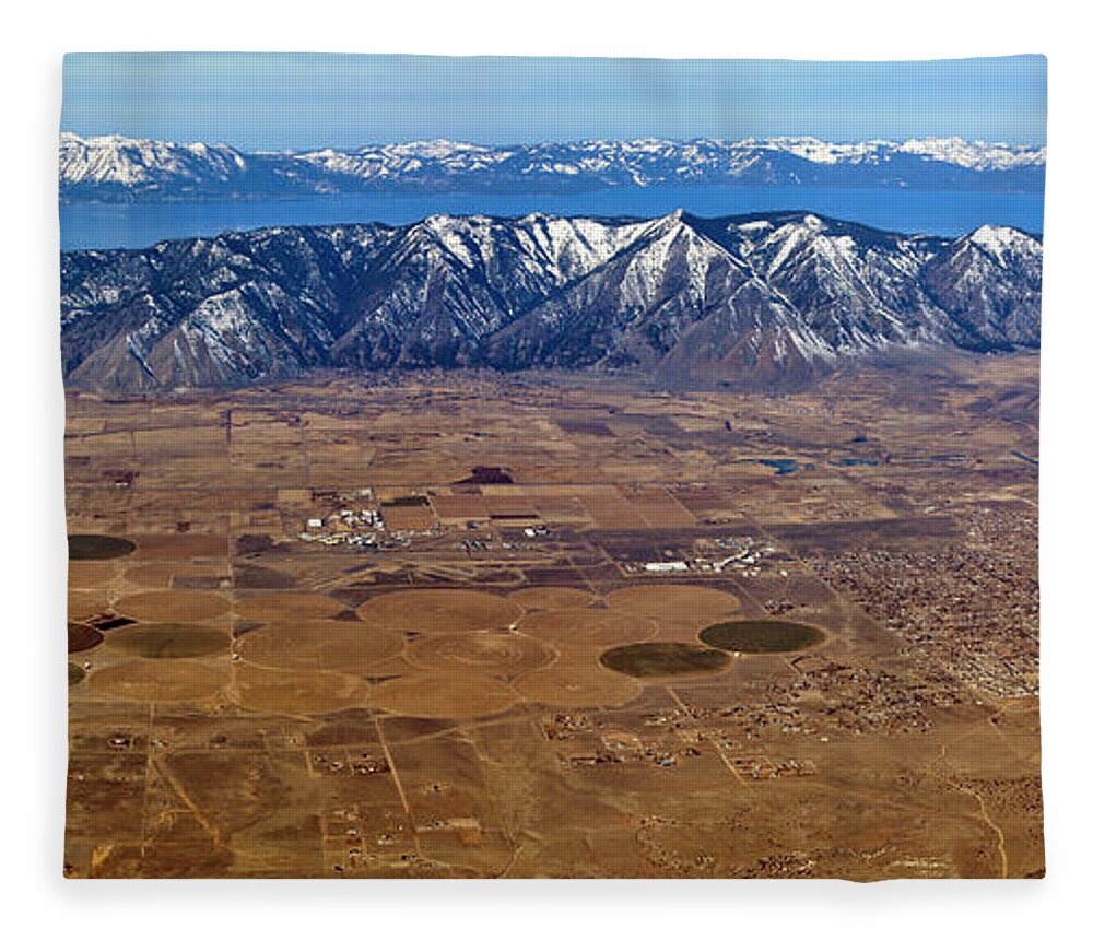  Fleece Blanket featuring the photograph Aerial of Carson Valley by John T Humphrey
