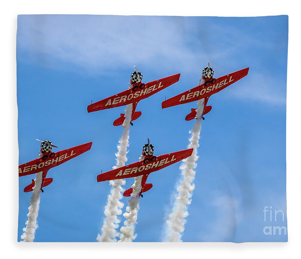 Aeroshell Fleece Blanket featuring the photograph Aeroshell Formation Flying by Tom Claud