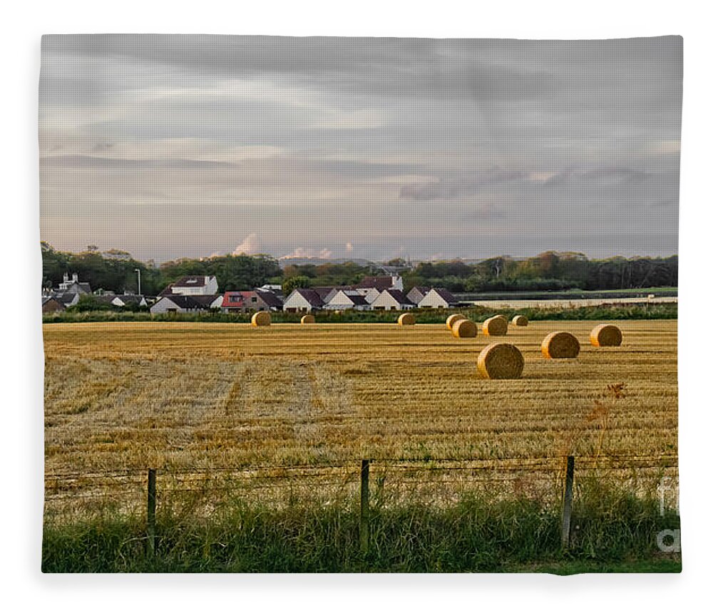 Evening Landscape Fleece Blanket featuring the photograph After harvest. by Elena Perelman
