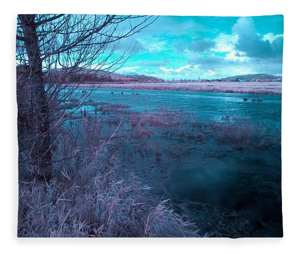 Surreal Fleece Blanket featuring the photograph After Storm Surrealism by Chriss Pagani