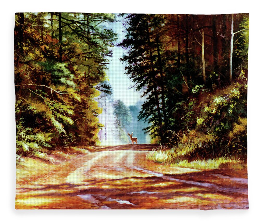 Rain Fleece Blanket featuring the painting After the Rain by Randy Welborn